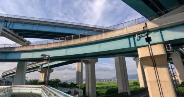 Bláznivá Složitá Silnice Mnoho Úrovní Výměny Denouement Poblíž Kjóta Japonsko — Stock video
