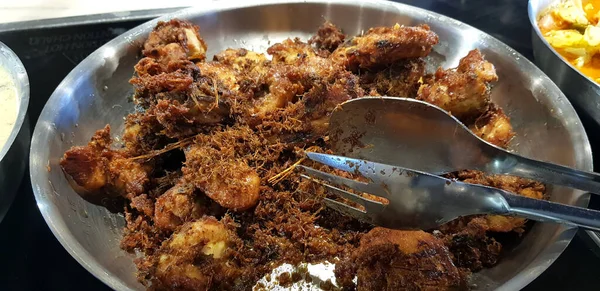 Ayam Goreng Rempah Vagy Hagyományos Jávai Sült Csirke Főtt Serpenyőben — Stock Fotó
