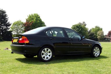 Birmingham, Westmidlands, Birleşik Krallık, 11 Mayıs 2008, BMW 318i E46 3 serisi 2002, BMW Avrupa siyah renk