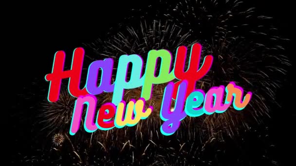 Animovaný Text Novoroční Oslava Nový Rok Digitální Karta Bude Zaslána — Stock video