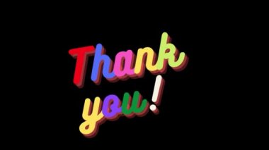 Animasyon Metin Teşekkürler Kart, kutlama, dilek, etkinlik, mesaj, bayram, festival veya sosyal ağ 4K için uygun dijital kart
