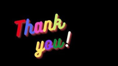 Animasyon Metin Teşekkürler Kart, kutlama, dilek, etkinlik, mesaj, bayram, festival veya sosyal ağ 4K için uygun dijital kart