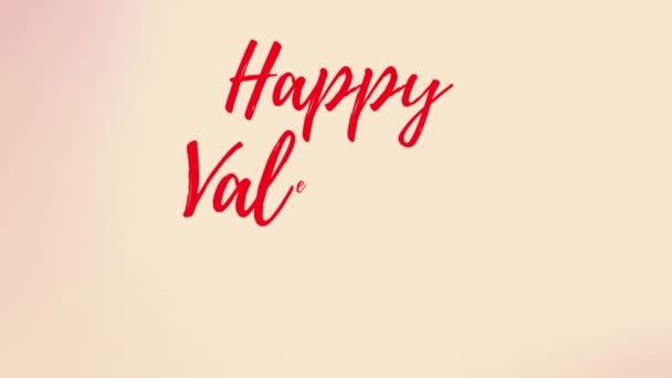 Animación Texto Del Día San Valentín Tarjeta Digital Del Día — Vídeo de stock