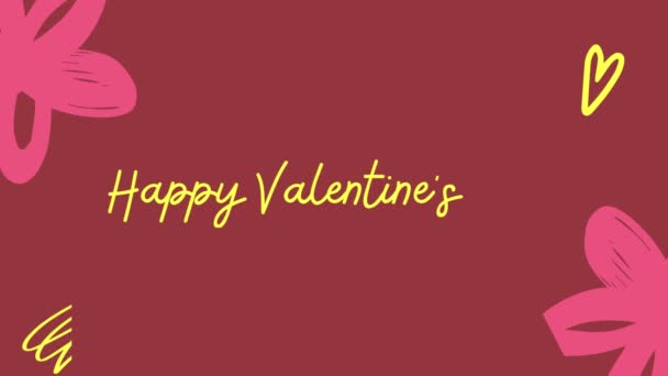 Walentynki Animacja Tekstowa Walentynki Karta Cyfrowa Dla Portalu Społecznościowego — Wideo stockowe