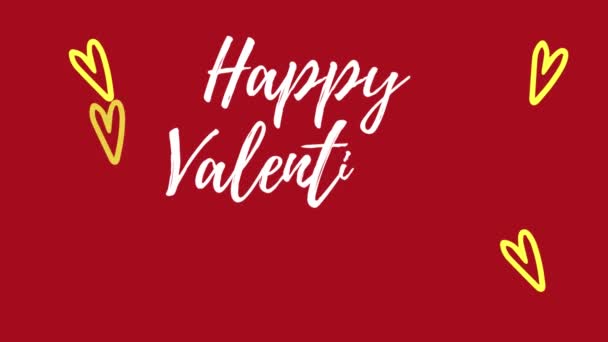バレンタインデーのテキストアニメーションあなたのソーシャルネットワークのためのバレンタインデーデジタルカード — ストック動画