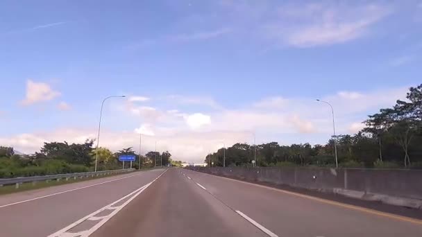 Поездка Платной Дороге Автомагистрали Индонезии Новый Проект Правительственной Инфраструктуры Течение — стоковое видео