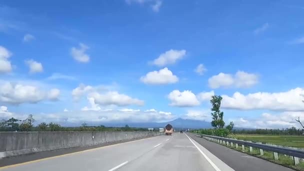 Viaje Largo Autopista Autopista Peaje Indonesia Nuevo Proyecto Infraestructura Gubernamental — Vídeos de Stock