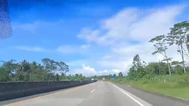 Guidare Lungo Strada Pedaggio Indonesiana Autostrada Nuovo Progetto Infrastrutture Governative — Video Stock