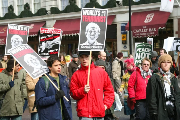 Londyn Zjednoczone Królestwo Marca 2006 Protesty Demonstracje Społeczności Londyńskiej Podczas — Zdjęcie stockowe