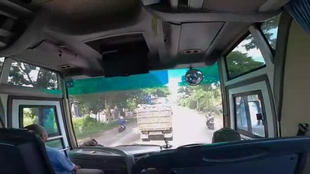 Autobus Bordo Autobus Interurbano Vista Dal Sedile Anteriore Come Passeggero — Video Stock