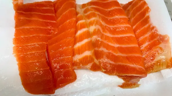 Raw Fresh Salmon Fillets Ready Cooking Very Delicious Dish Fresh — Stock Photo, Image