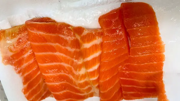 Raw Fresh Salmon Fillets Ready Cooking Very Delicious Dish Fresh — Stock Photo, Image