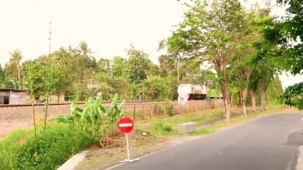 Trains Allant Station Creuse Solo Indonésie Trains Rapides — Video