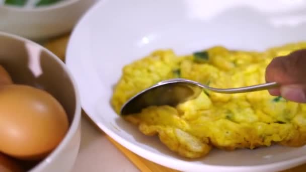Příprava Vaření Tofu Míchaných Vajec Zdravé Jídlo Jednoduché Rychlé Každodenní — Stock video