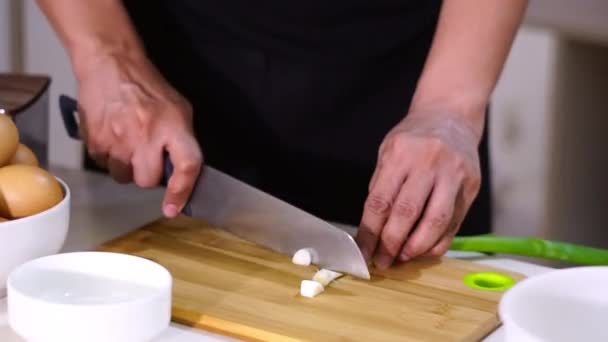 Preparación Proceso Cocción Huevos Revueltos Tofu Comida Saludable Simple Rápida — Vídeos de Stock