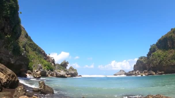 South Beach Yogyakarta White Sand Big Waves Directly Adjacent Indian — Stock Video