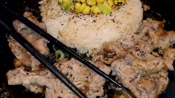 Súper Delicioso Filete Res Parrilla Con Salsa Coreana Bulgogi Parte — Vídeos de Stock