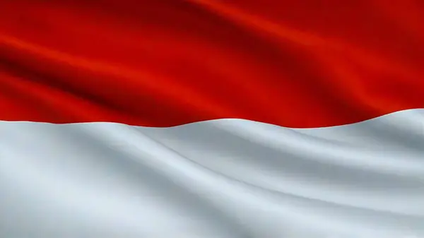 stock image Indonesian flag waving the red and white flag represents symbol of courage and purity, picture the flag of Indonesia with its red symbolizing courage and bravery, and white symbolizing purity and peace for content creation