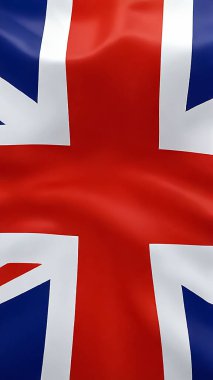 Birleşik Krallık Jack bayrağı, Büyük Britanya Ulusal Bayrağı, İngiliz Ulusal bayrağı güzelce sallanıyor, katalog veya multimedya dijital içerik oluşturma için iyi