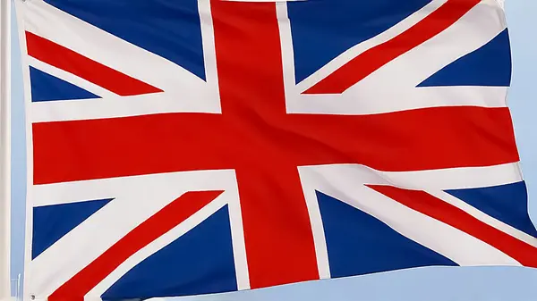 stock image The United Kingdom Union Jack flag, The Great Britain National Flag, The British National flag waving beautifully, good for catalog or multimedia digital content creation