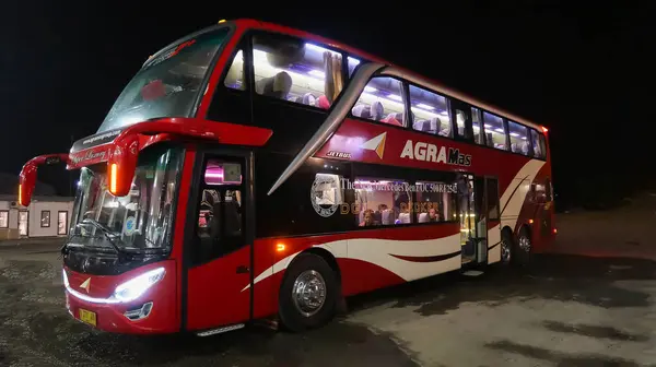 stock image Surakarta, Jawa Tengah, Indonesia, 06th July 2023, 2020, buses and coaches in Indonesia, double decker bus, buses in Indonesia various themes