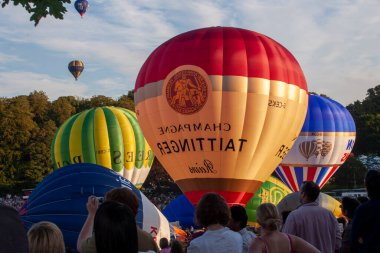 Bristol United Kingdom Annual international hot air balloon fiesta, Europe celebration on flying hot air balloon over England, good for multimedia content creation, THIS IS NOT AI IMAGE, Please see the EXIF DATA clipart