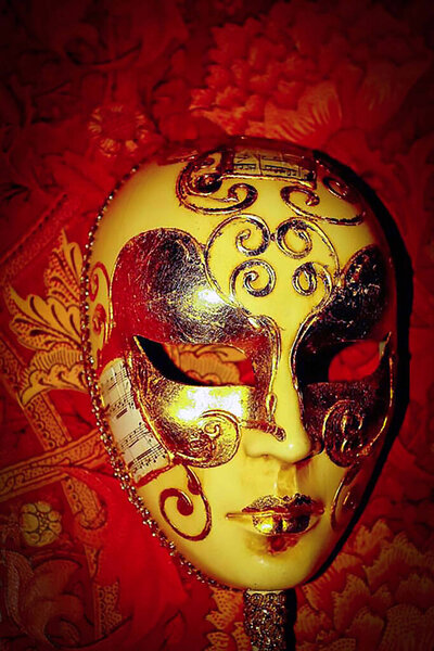 Маска для вечеринок, средневековая маска для вечеринок, красивая винтажная венецианская карнавальная маска с золотым орнаментом, хорошо подходит для создания мультимедийного контента