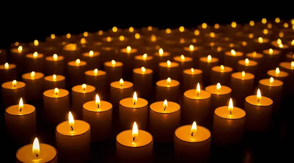 Göz kamaştırıcı bir dizi parlak mum sıraları oluşturur ve sıcak ışık yayar. Barışçıl ve ruhani bir ortam yaratmak için idealdir. Meditasyon, yansıma veya romantik ayarlar için mükemmel multimedya arka planı