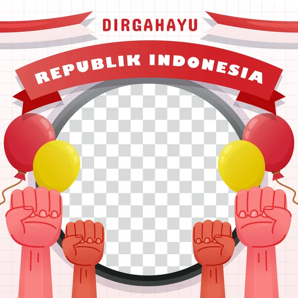 Twibbon Del Día Independencia Indonesia Con Golpe Edificante Perfecto Para — Archivo Imágenes Vectoriales