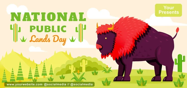 Национальный День Общественных Земель Бизонов Природы Подходит Мероприятий — стоковый вектор