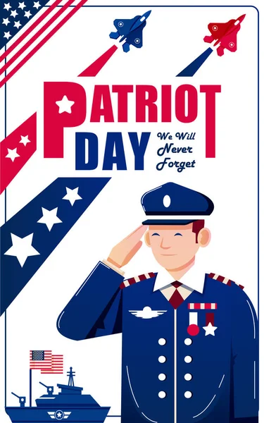 Patriot Day Never Forget Respeto País Adecuado Para Eventos — Vector de stock