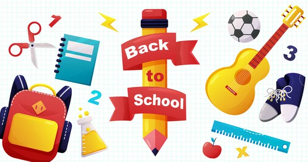 Prepare Your School Equipment Let Back School — Stock Vector
