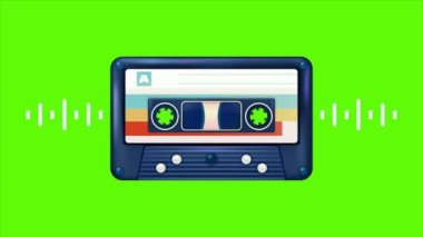 VHS kasetler. Eski kasetlerdeki animasyonlar hit müzik parçalarıyla dönüyor. 80 'ler, 90' lar tarzı, şarkının videosu için mükemmel.