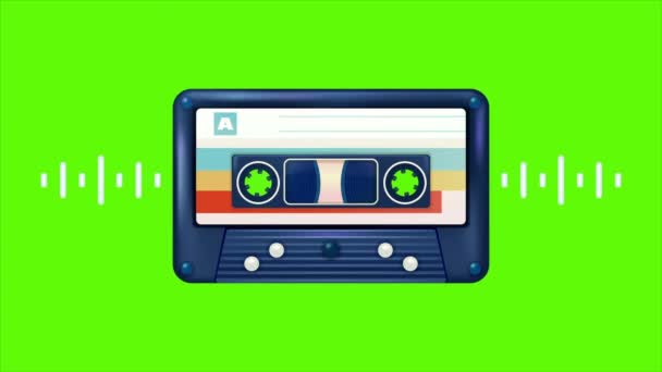 Vhs Banden Animaties Van Oude Cassettebandjes Draaien Met Elementen Van — Stockvideo
