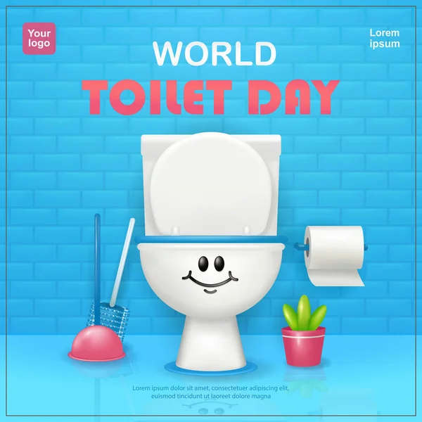 World Toilet Day Toilets Smile Bathroom Hygiene Awareness Vectors Suitable — Stock Vector