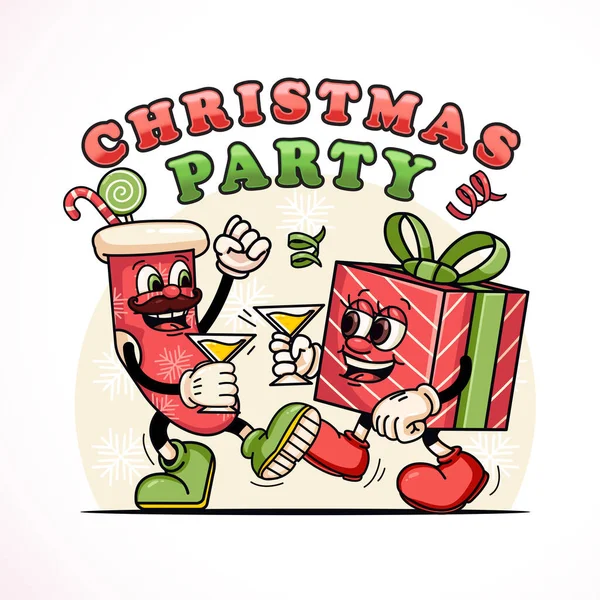 Cartone Animato Sock Mascotte Regali Natale Partito Personaggio Mascotte Carino — Vettoriale Stock