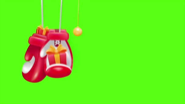 ボクシングデー ボクシンググローブギフト 冬のギフトやショッピング休日のコンセプトに適したビデオ要素 — ストック動画