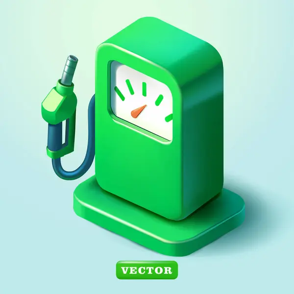 Green Gas Pump Vector Suitable Green Energy Clean Energy Environment — Stock Vector