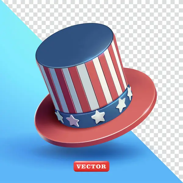 Chapeau Haut Forme Motifs Drapeau Des États Unis Vecteur Convient — Image vectorielle