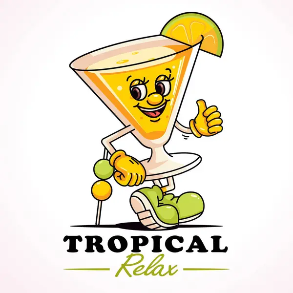 Copo Relaxe Tequila Mascote Desenho Animado Adequado Para Logotipos Cartazes Ilustração De Stock