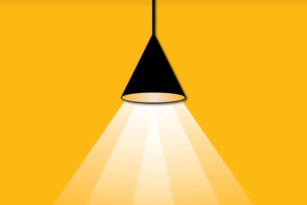 Лампа Світлом Жовтому Тлі Концепція Яскравої Ідеї Розуміння Творчість Натхнення — стокове фото