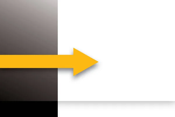 Oranje Pijl Wijzen Zwart Wit Achtergrond Als Metafoor Voor Zakelijke — Stockfoto