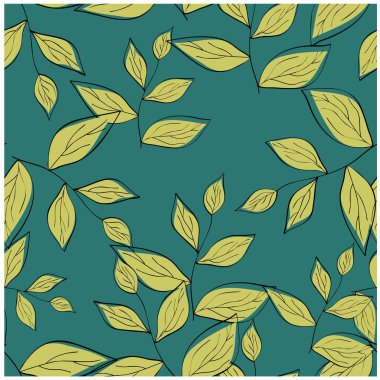 Spring botanical print. Vector retro floral seamless pattern. Seamless pattern abstract leaf. . Vector illustration