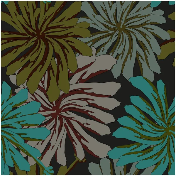 Schöne Papierkunst Nahtlose Muster Mit Blumen Sommer Vektorillustration Frühling Florale — Stockvektor
