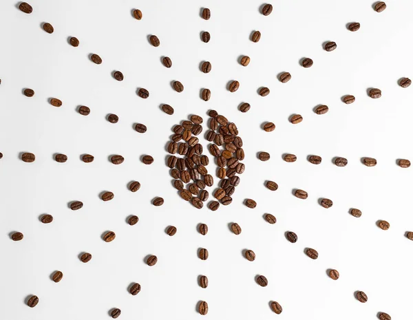 Coffee bean pattern formed from coffee beans
