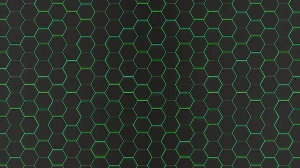 Четкий Рисунок Абстрактный Фон Шестиугольник Черный Зеленый Обои Футуристические — стоковое фото