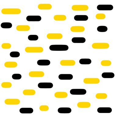 Abstract of yellow and black rod shape on white background
