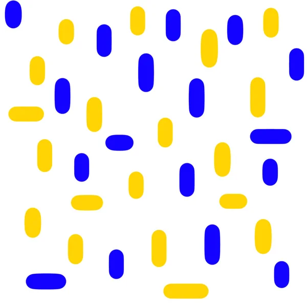 Abstract of yellow and blue rod shape on white background
