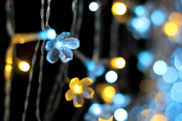 Flower Shaped Light Bokeh Light Abstract Background — Stock Photo, Image