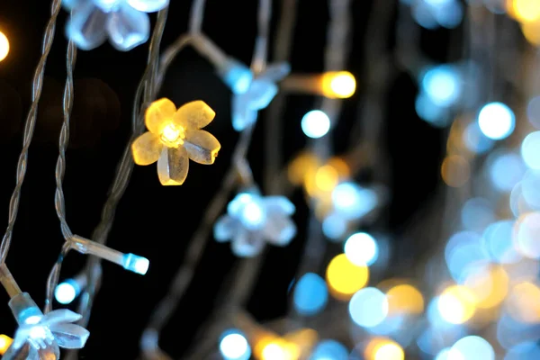 Çiçek Şeklindeki Işık Bokeh Işığı Soyut Arkaplan — Stok fotoğraf